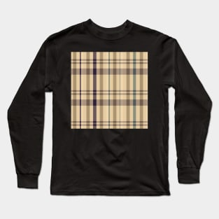 Autumn Aesthetic Catriona 2 Hand Drawn Textured Plaid Pattern Long Sleeve T-Shirt